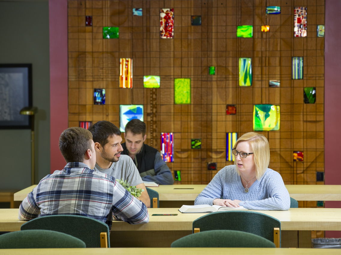 Law Students Studying on the first floor of the Law Library