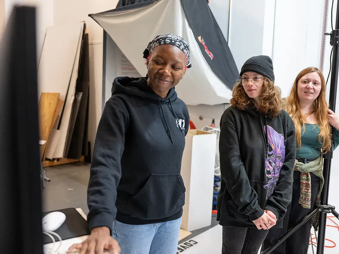 PNCA students in a photography lab
