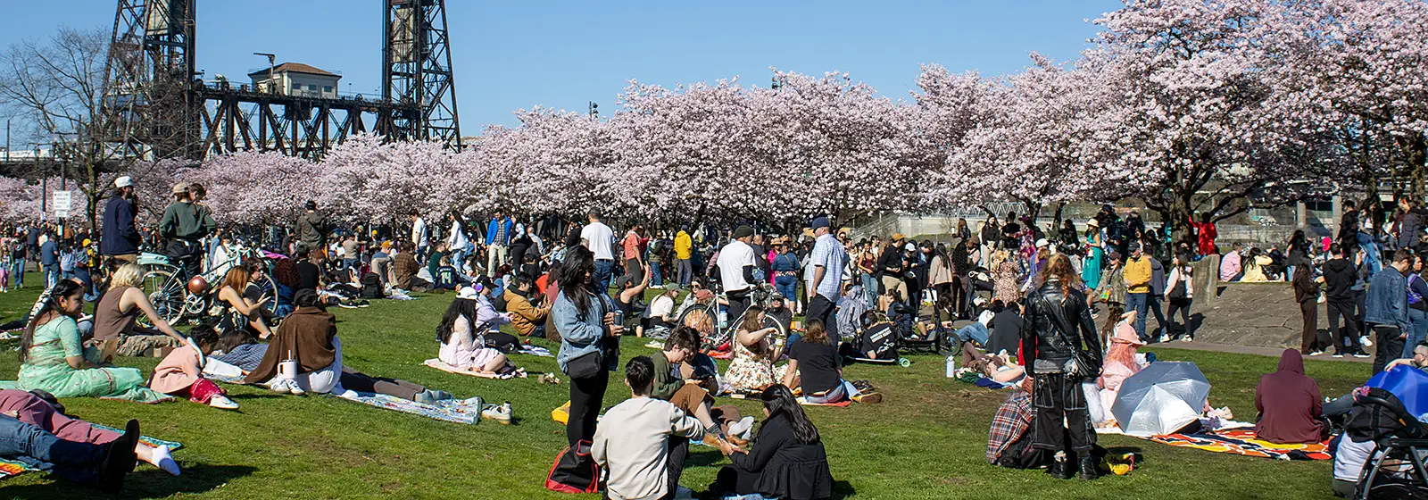 PNCA's main building exterior with signs out front for the Art Walk event.