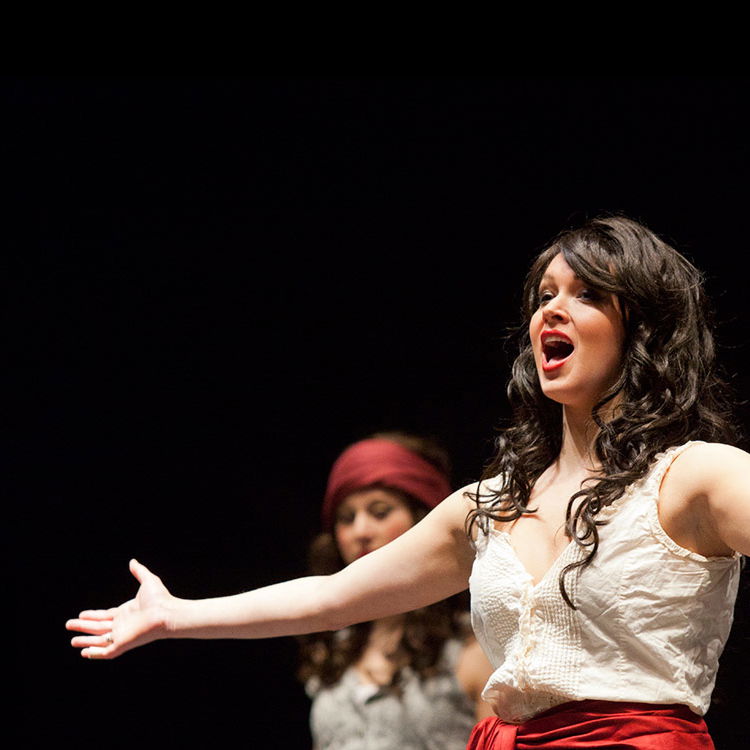 Students performing a musical at Willamette University.