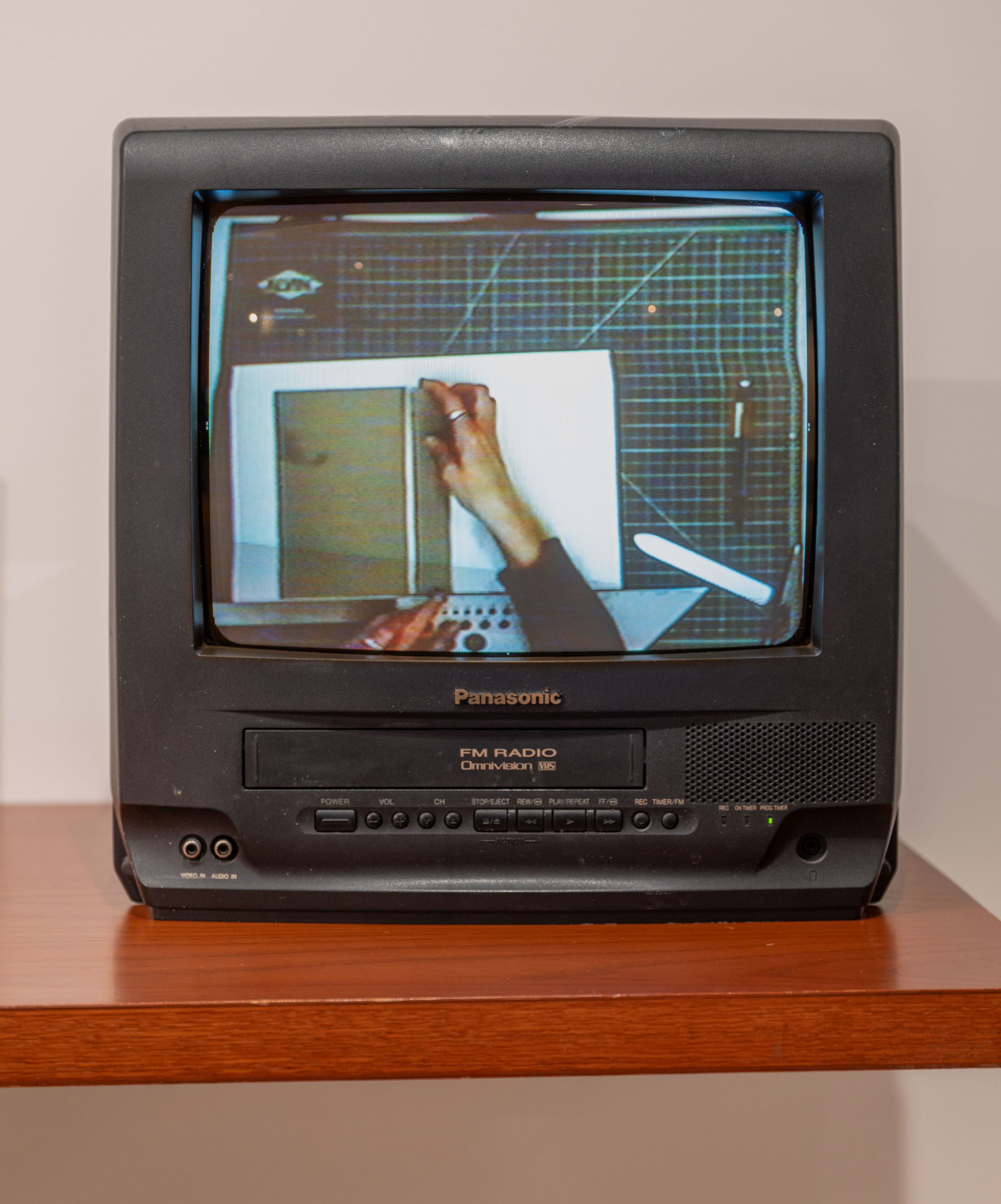 An old vhs tv as part of an installation