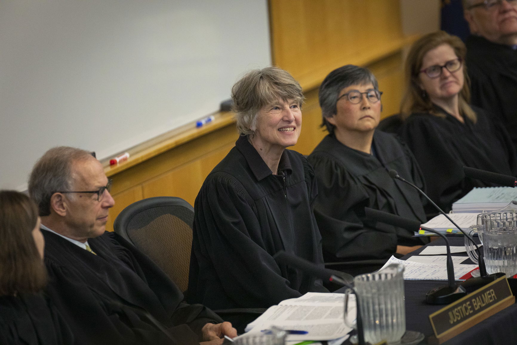 Oregon Supreme Court Justices speaking to a class