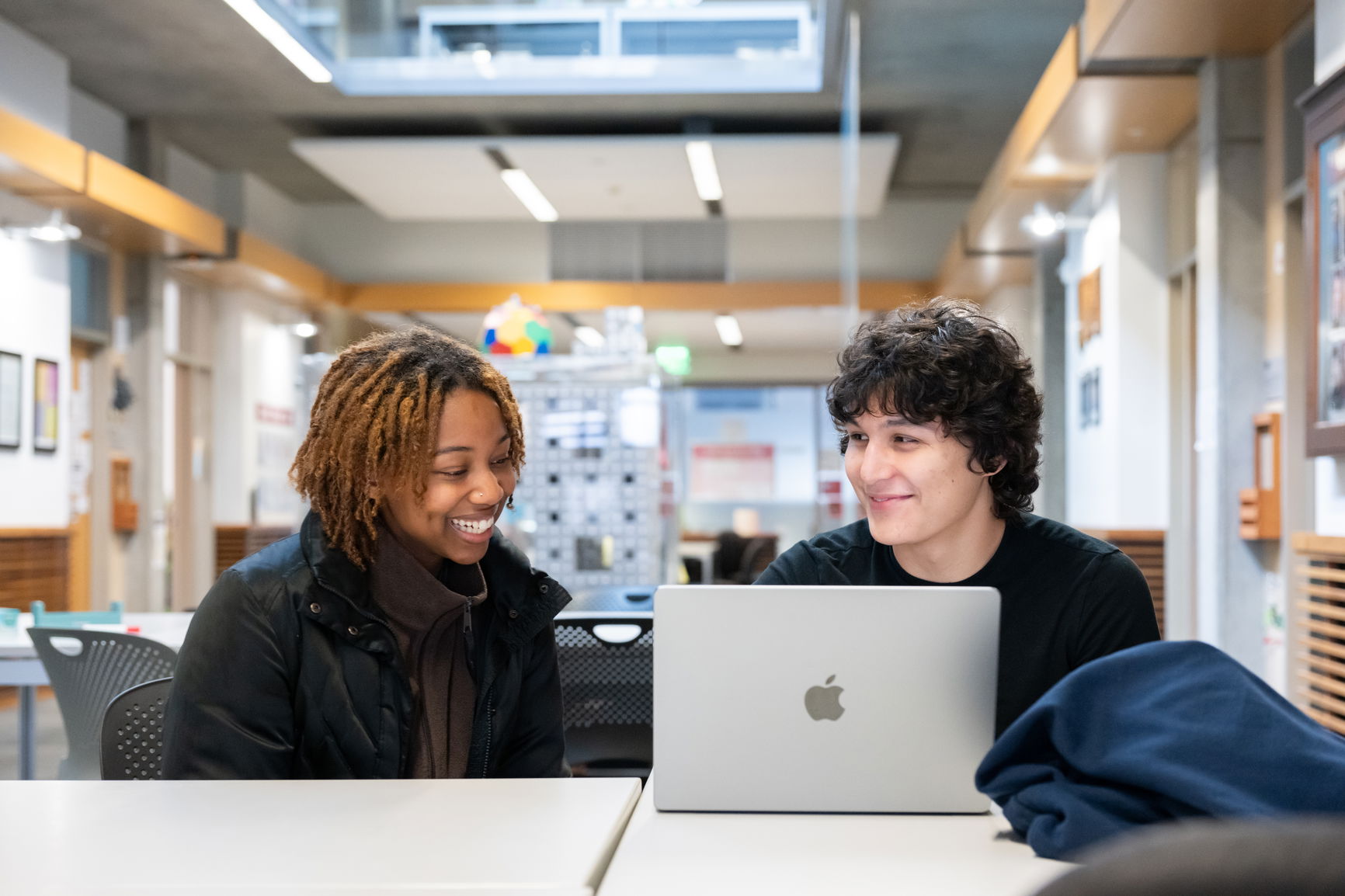 Two students working in Ford Hall