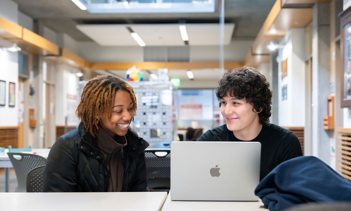 Two students studying together.