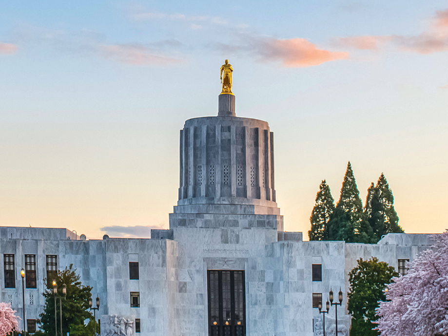 Oregon Capitol at Sunset