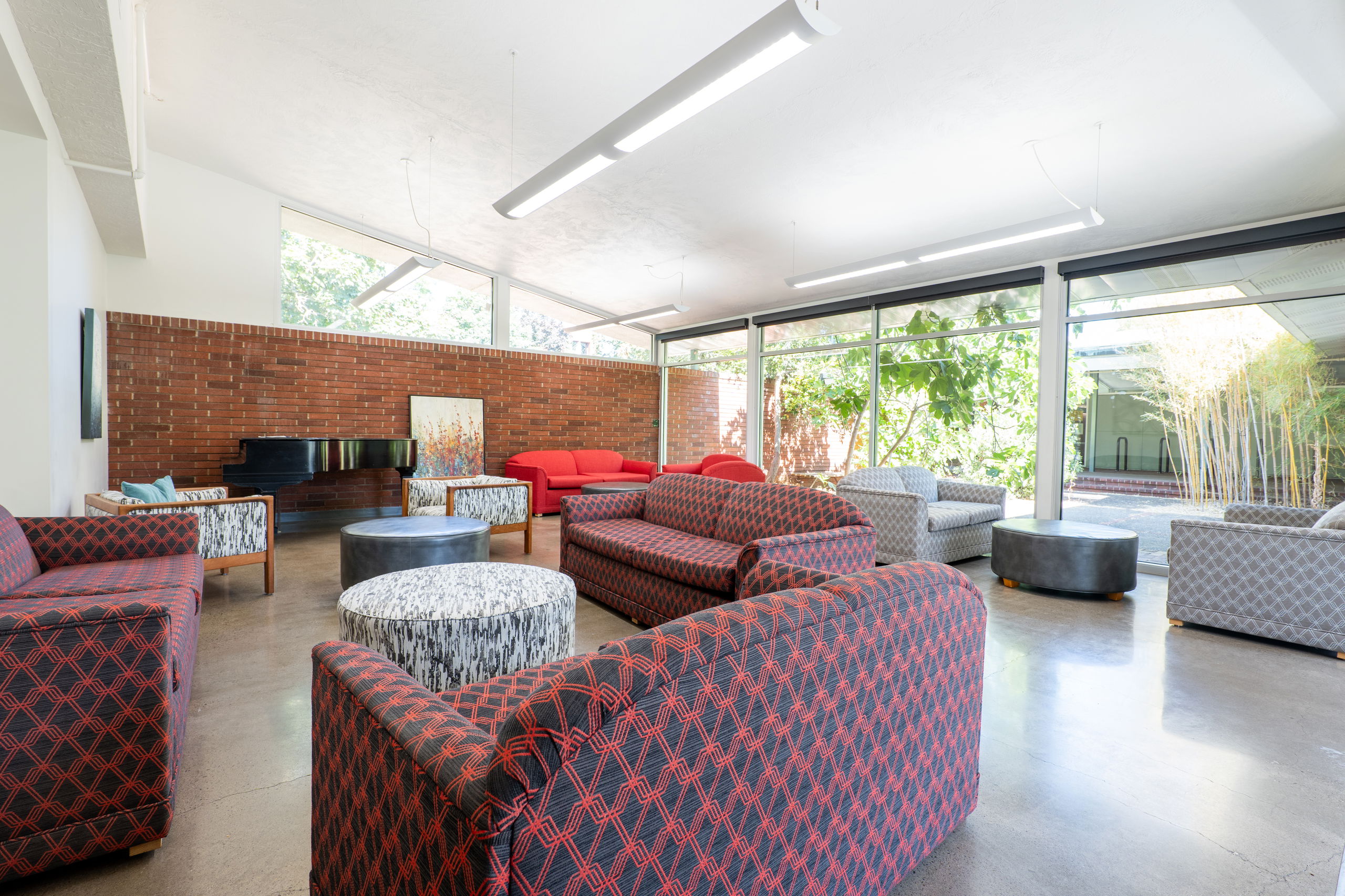 York common space with couches and tables