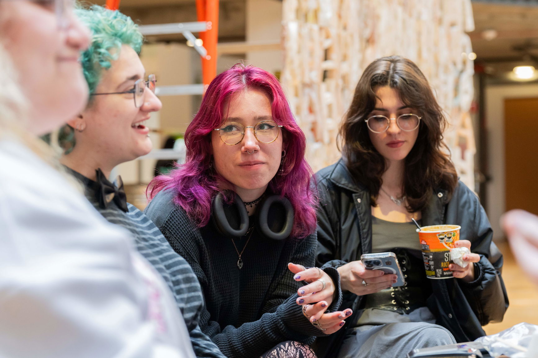 Students socialize during lunchtime at PNCA