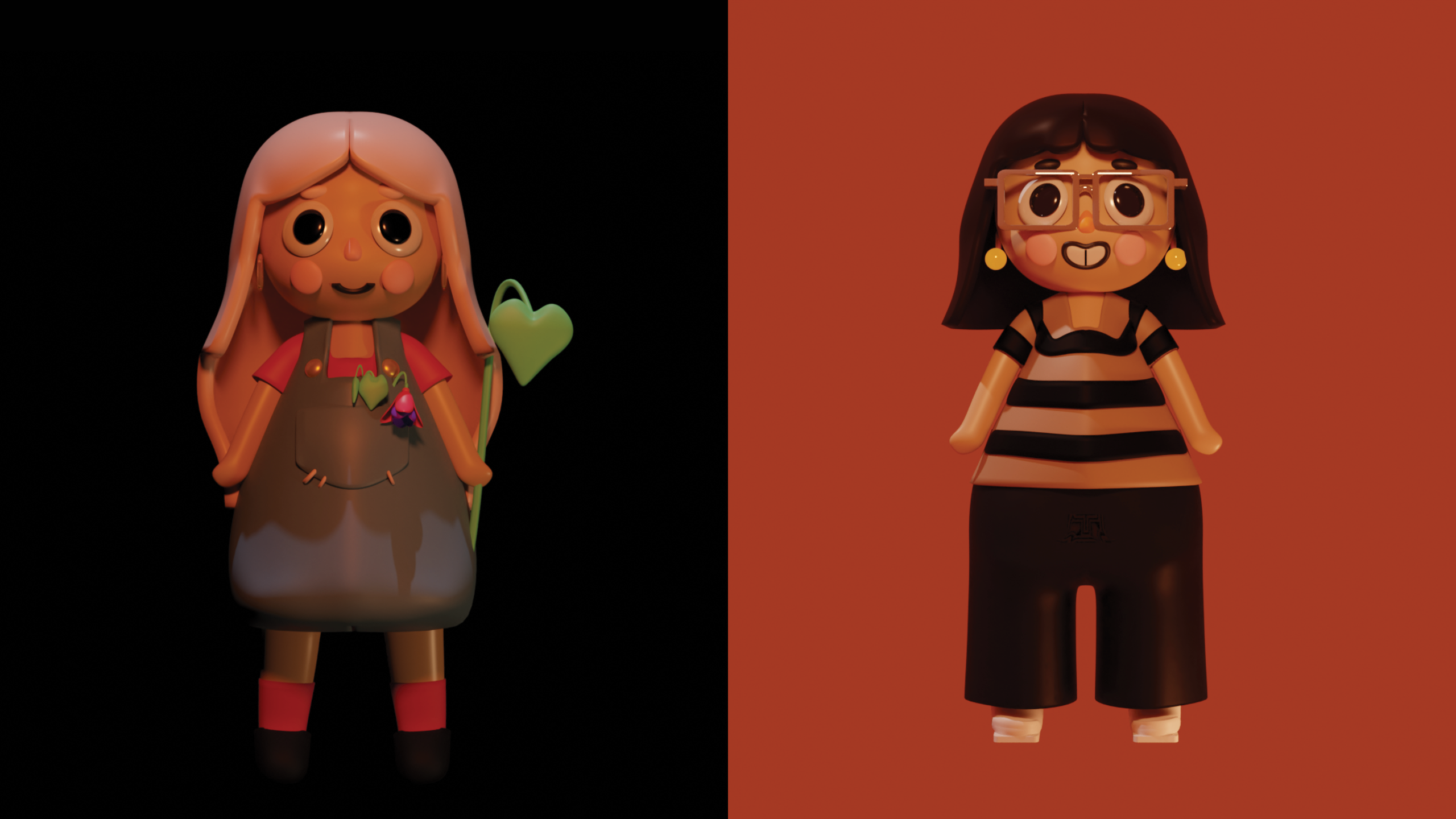 3d character design renderings by Phoebe Moreno