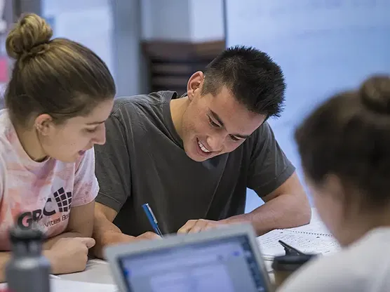 Willamette math students studying together